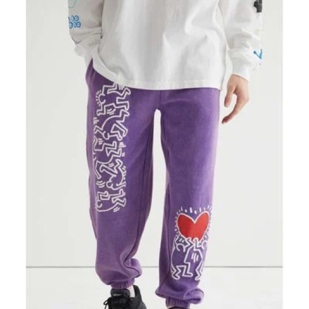 Men’s Purple Keith Haring sweatpants